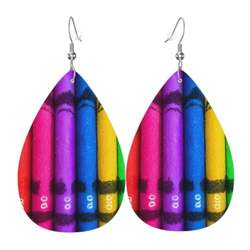 Die farbigen Buntstifte in Tropfenform aus Leder sind ein luxuriöses und modisches Accessoire, das für Frauen geeignet ist und individuellen Charme zeigt. von TYUMH