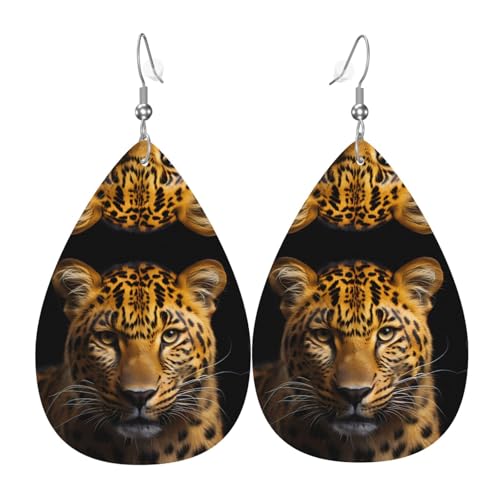 Die tiefäugigen Leopardenlederohrringe in Tropfenform sind ein luxuriöses und modisches Accessoire, das für Frauen geeignet ist und individuellen Charme zeigt. von TYUMH
