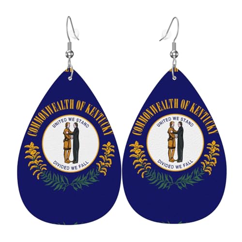Kentucky State Flag Teardrop Shaped Leather Earrings are a luxurious and fashionable accessory suitable for women, showing individual charm. von TYUMH