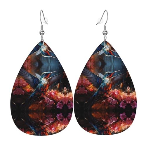 Kolibri-Leder-Ohrringe in Tropfenform sind ein luxuriöses und modisches Accessoire, das für Frauen geeignet ist und individuellen Charme zeigt. von TYUMH