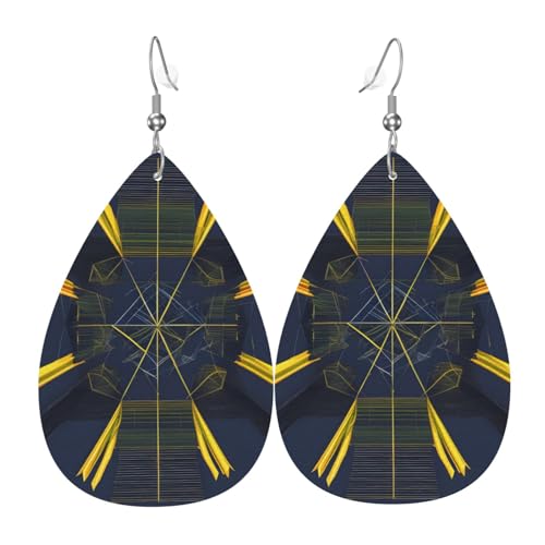 Mehrdimensionale Weltraum-Leder-Ohrringe in Tropfenform sind ein luxuriöses und modisches Accessoire, das für Frauen geeignet ist und individuellen Charme zeigt. von TYUMH