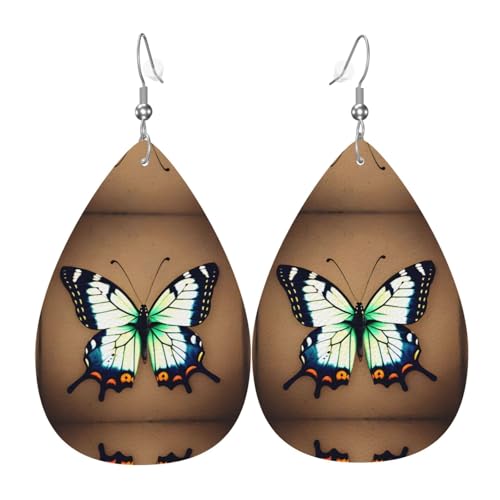 Niedliche kleine Schmetterlinge in Tropfenform aus Leder sind ein luxuriöses und modisches Accessoire, das für Frauen geeignet ist und individuellen Charme zeigt. von TYUMH