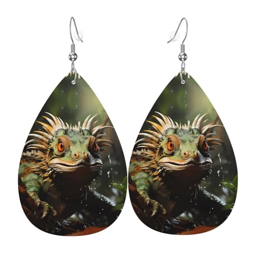 Stachelige Eidechsen in Tropfenform aus Leder sind ein luxuriöses und modisches Accessoire, das für Frauen geeignet ist und individuellen Charme zeigt. von TYUMH