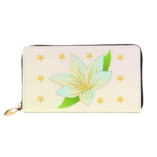 TYUMH Blooming Narzissen Leder lange Clutch Geldbörse mit 12 Kartenfächern und 3 vollen Taschen für Bargeld, entworfen für modische Frauen. von TYUMH