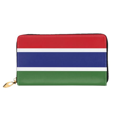 TYUMH Flagge der Gambia Leder lange Clutch Geldbörse mit 12 Kartenfächern und 3 vollen Taschen für Bargeld, entworfen für modische Frauen. von TYUMH