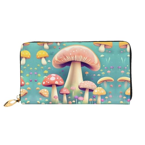 TYUMH Hübsche kleine Pilz-Leder-Clutch-Geldbörse mit 12 Kartenfächern und 3 vollen Fächern für Bargeld, entworfen für modische Frauen. von TYUMH