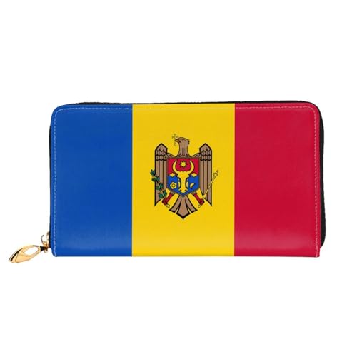 TYUMH Lange Clutch-Geldbörse aus Leder mit Flagge von Moldawien mit 12 Kartenfächern und 3 vollen Fächern für Bargeld, entworfen für modische Frauen. TYUMH Lange Clutch-Geldbörse aus Leder mit Flagge von Moldawien mit 12 Kartenfächern und 3 vollen Fächern für Bargeld, entworfen für modische Frauen. von TYUMH