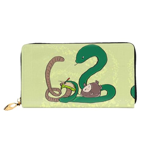 TYUMH Lange Clutch-Geldbörse aus Leder mit Sonnenblumenkernen, Regenwurmschlange, mit 12 Kartenfächern und 3 vollen Fächern für Bargeld, entworfen für modische Frauen. von TYUMH