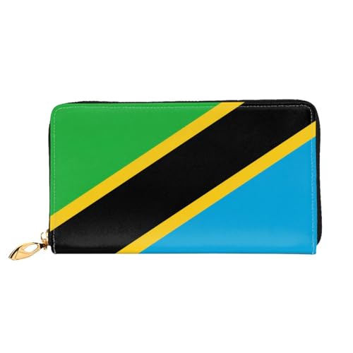 TYUMH Lange Clutch-Geldbörse aus Leder mit Tansania-Flagge, mit 12 Kartenfächern und 3 vollen Fächern für Bargeld, entworfen für modische Frauen. TYUMH Lange Clutch-Geldbörse aus Leder mit Tansania-Flagge, mit 12 Kartenfächern und 3 vollen Fächern für Bargeld, entworfen für modische Frauen. von TYUMH