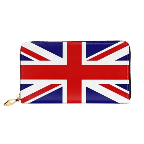 TYUMH Lange Clutch-Geldbörse aus Leder mit UK-Flagge mit 12 Kartenfächern und 3 vollen Fächern für Bargeld, entworfen für modische Frauen. von TYUMH