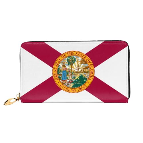 TYUMH Lange Clutch-Geldbörse mit Flagge von Florida aus Leder mit 12 Kartenfächern und 3 vollen Fächern für Bargeld, entworfen für modische Frauen. TYUMH Lange Clutch-Geldbörse mit Flagge von Florida aus Leder mit 12 Kartenfächern und 3 vollen Fächern für Bargeld, entworfen für modische Frauen. von TYUMH