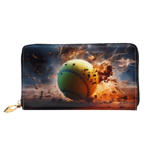 TYUMH Lightning Tennis Leder lange Clutch Geldbörse mit 12 Kartenfächern und 3 vollen Taschen für Bargeld, entworfen für modische Frauen. von TYUMH