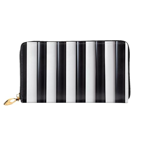 TYUMH Schwarz-weiß gestreifte Leder-Clutch-Geldbörse mit 12 Kartenfächern und 3 vollen Fächern für Bargeld, entworfen für modische Frauen. TYUMH Schwarz-weiß gestreifte Leder-Clutch-Geldbörse mit 12 Kartenfächern und 3 vollen Fächern für Bargeld, entworfen für modische Frauen. von TYUMH