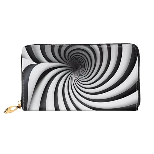 TYUMH Spirale optische Täuschung GIF Leder lange Clutch Geldbörse mit 12 Kartenfächern und 3 vollen Taschen für Bargeld, entworfen für modische Frauen. von TYUMH