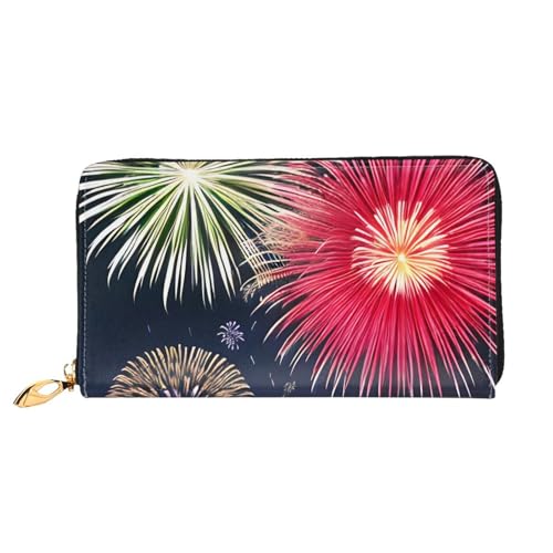 TYUMH Splendid Feuerwerk Leder lange Clutch Geldbörse mit 12 Kartenfächern und 3 vollen Taschen für Bargeld, entworfen für modische Frauen. von TYUMH
