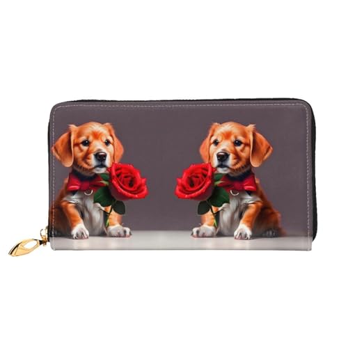 TYUMH TYUMHGentleman-ähnliche Hunde-Geldbörse aus Leder mit 12 Kartenfächern und 3 vollen Taschen für Bargeld, entworfen für modische Frauen. von TYUMH