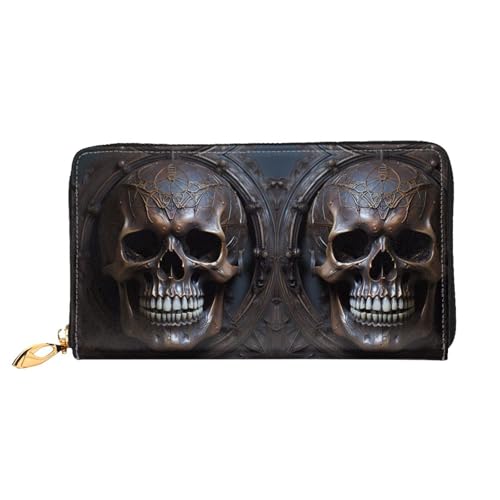 TYUMH TYUMHKupferfarbene Geldbörse aus Leder mit Totenkopf-Motiv, lange Clutch-Geldbörse mit 12 Kartenfächern und 3 vollen Fächern für Bargeld, entworfen für modische Frauen. TYUMH TYUMHKupferfarbene Geldbörse aus Leder mit Totenkopf-Motiv, lange Clutch-Geldbörse mit 12 Kartenfächern und 3 vollen Fächern für Bargeld, entworfen für modische Frauen. von TYUMH