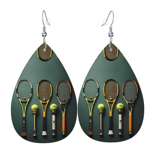 Tennisbälle und Schläger in Tropfenform aus Leder sind ein luxuriöses und modisches Accessoire, das für Frauen geeignet ist und individuellen Charme zeigt. von TYUMH