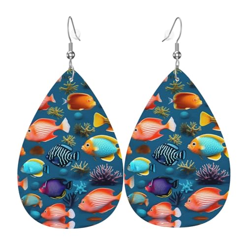 U-Boot-Rifffisch-Ohrringe in Tropfenform aus Leder sind ein luxuriöses und modisches Accessoire, das für Frauen geeignet ist und individuellen Charme zeigt. von TYUMH