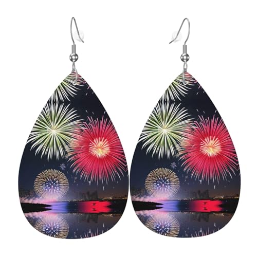 Wunderschönes Feuerwerk in Tropfenform aus Leder sind ein luxuriöses und modisches Accessoire, das für Frauen geeignet ist und individuellen Charme zeigt. von TYUMH