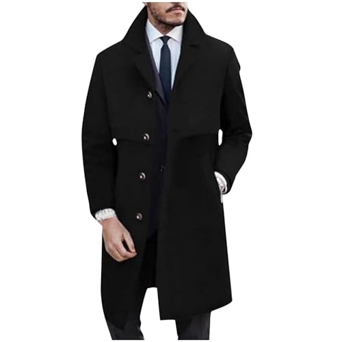 TYUNBD Wollmantel Herren Lang Slim Fit Trenchcoat Wintermantel Warm Business Wolle Mantel Winter Freizeit Winddicht Übergangsjacke Baumwolle Elegant Bequem Windbreaker Locker Outdoorjacke TYUNBD Wollmantel Herren Lang Slim Fit Trenchcoat Wintermantel Warm Business Wolle Mantel Winter Freizeit Winddicht Übergangsjacke Baumwolle Elegant Bequem Windbreaker Locker Outdoorjacke von TYUNBD