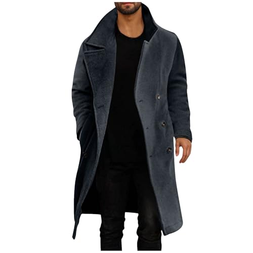 TYUNBD Wollmantel Herren Lang Slim Fit Trenchcoat Wintermantel Warm Business Wolle Mantel Winter Freizeit Winddicht Übergangsjacke Baumwolle Elegant Bequem Windbreaker Locker Outdoorjacke TYUNBD Wollmantel Herren Lang Slim Fit Trenchcoat Wintermantel Warm Business Wolle Mantel Winter Freizeit Winddicht Übergangsjacke Baumwolle Elegant Bequem Windbreaker Locker Outdoorjacke von TYUNBD