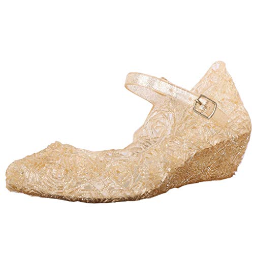 Mädchen Prinzessin Schuhe Cosplay Dress Up Kristall Sandalen Gelee Schuhe für Halloween Karneval Geburtstag Party, gold, 31 EU Mädchen Prinzessin Schuhe Cosplay Dress Up Kristall Sandalen Gelee Schuhe für Halloween Karneval Geburtstag Party, gold, 31 EU von TYUSGH
