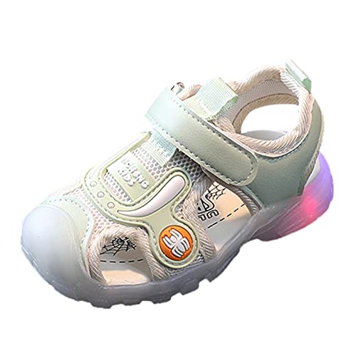TYUSGH Kleinkind Mädchen LED Leuchtende Sandalen Geschlossene Zehen Anti-Rutsch Lauflernschuhe Sommer Knöchelriemen Sandalen Kinder Strandschuhe Urlaub Flach, grün, 25 EU TYUSGH Kleinkind Mädchen LED Leuchtende Sandalen Geschlossene Zehen Anti-Rutsch Lauflernschuhe Sommer Knöchelriemen Sandalen Kinder Strandschuhe Urlaub Flach, grün, 25 EU von TYUSGH
