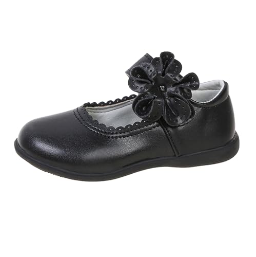 TYUSGH Mädchen-Schulschuhe, klassisch, PU-Leder, schwarz, M ARY Jane flache Pumps für Kinder, runde Zehen, U-Niform, leicht, Freizeitschuhe, Schwarz , 35 EU von TYUSGH