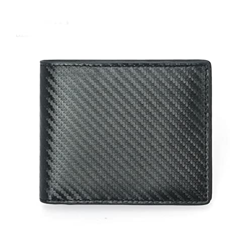 Mode Männer Mini Business Blocking Brieftasche Männliche Kohlefaser -Kartenmünzenhalter (Color : A Black) von TYUTYU