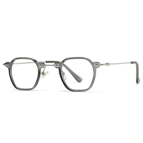 TYUVIVO Beliebte Mode Herren Punk Klare Verlaufsgläser Sonnenbrille UV400 Damen Retro Nieten Brille (Grau klar) von TYUVIVO