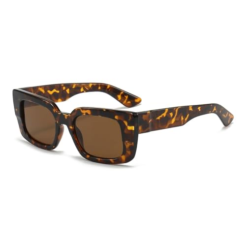 TYUVIVO Beliebte Mode Kleine Rechteckige Sonnenbrille Frauen Retro Leopard Uv400 Männer (Leopard) von TYUVIVO