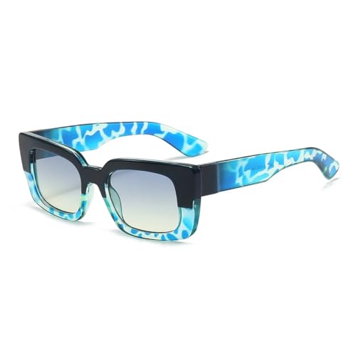 TYUVIVO Beliebte Mode Kleine Rechteckige Sonnenbrille Frauen Retro Leopard Uv400 Männer (blau) von TYUVIVO