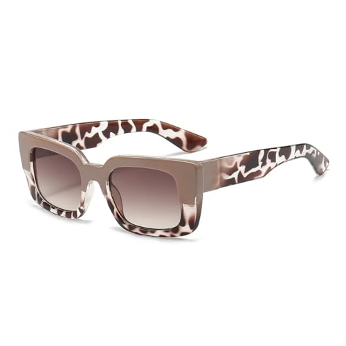 TYUVIVO Beliebte Mode Kleine Rechteckige Sonnenbrille Frauen Retro Leopard Uv400 Männer (braun) von TYUVIVO