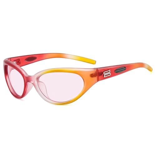 TYUVIVO Cat Eye Sonnenbrille Damen für Herren Luxus Vintage Populärer Punk UV400 (Regenbogen) von TYUVIVO