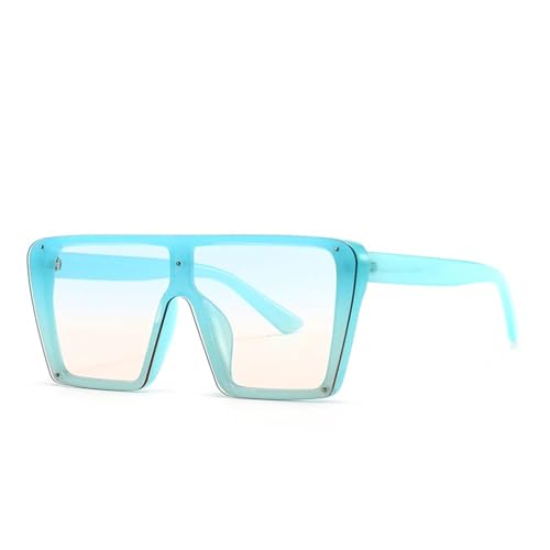 TYUVIVO Einteilige Sonnenbrille im Retro-Trendyy-Stil mit flacher Oberseite (blau) von TYUVIVO
