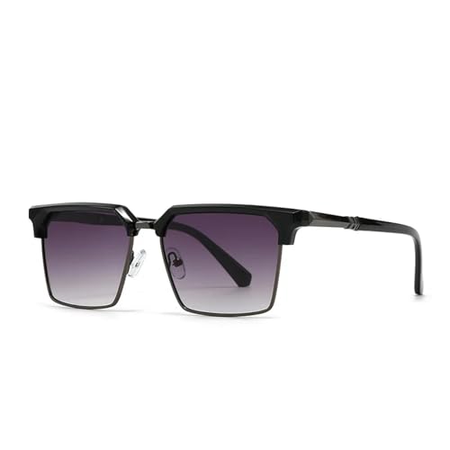 TYUVIVO Luxuriöse Sonnenbrille mit großem Rahmen für Damen und Herren, beliebt zum Autofahren mit UV-Schutz (Schwarz-Grau) von TYUVIVO