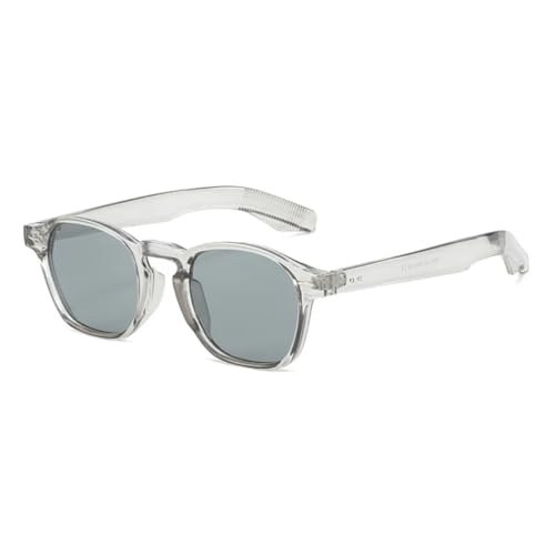 TYUVIVO Modische kleine unregelmäßige Sonnenbrille Damen Retro Runde klare Ozeanlinse UV400 Herren (grau) von TYUVIVO
