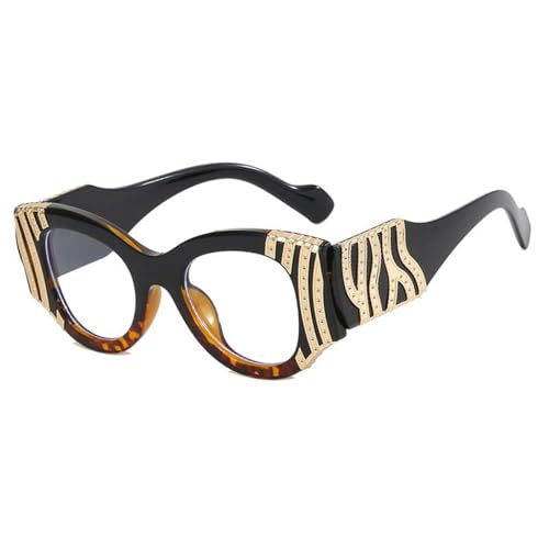 TYUVIVO Vintage Anti-Blaulicht-Katzenaugenbrille für Damen, luxuriöser großer Rahmen (Leopard) von TYUVIVO