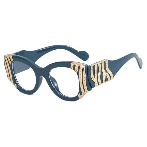 TYUVIVO Vintage Anti-Blaulicht-Katzenaugenbrille für Damen, luxuriöser großer Rahmen (blau) von TYUVIVO