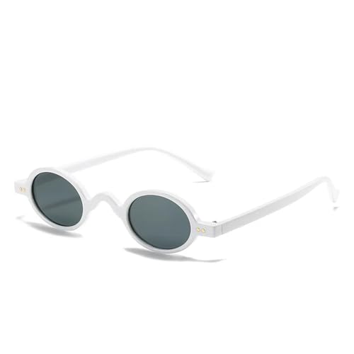 TYUVIVO Vintage-Mode Runde Sonnenbrille Damen Herren Luxus Beliebte Kleine Rahmen Punk Reise (Weiß Schwarz) von TYUVIVO