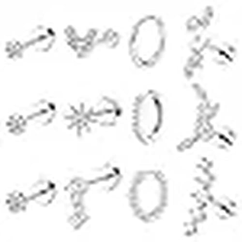 TYXHXTF 12Pcs Helix Piercings Set, Silber Piercing Knorpel Helix Ohr, Ohrringe Piercing Set, Ohrstecker mit Flachem Verschluss, Ohrpiercing Silber, Blume Ohr Piercings Ohrstecker Knorpel Ohrringe von TYXHXTF