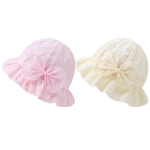 TYXHXTF 2 PCS Sonnenhut Baby Mädchen UV Schutz Sonnenhut Mütze Baby Kleinkind Strandhut für Mädchen Säugling Kind Kleinkind von TYXHXTF