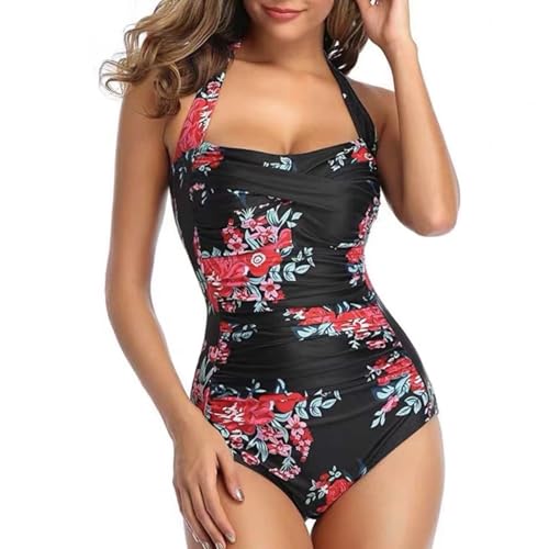 TYXHXTF Badeanzug Damen, Bauchweg Push Up Einteilige Badeanzüge Swimsuit One Piece Quadratischer Ausschnitt Bademode von TYXHXTF