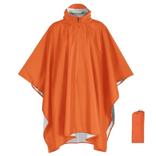 TYXHXTF Wasserdicht Regenponcho Damen Herren, Leichter Wasserdichter Regenjacken Wiederverwendbar Ripstop Atmungsaktiver Mehrzweck Regenmantel mit Kapuze, Regenponcho Fahrrad Regencape Grün von TYXHXTF