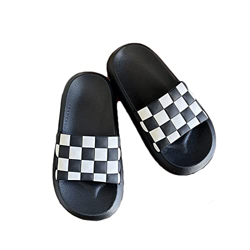 TYXL Karierte Hausschuhe Damen, Hausschuhe Sommer Damen, Badeschlappen Anti-Rutsch Slippers Schlappen Home Rutschfeste Pantoffeln Flacher Boden Freizeit Schuhe Strand Sandale von TYXL