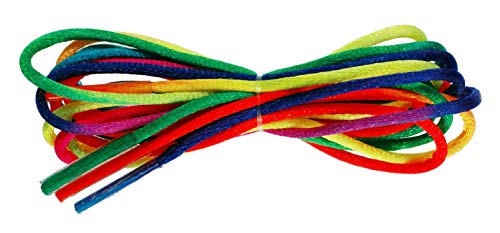 TZ Laces 2 Sich 3mm Rund Farbig Schuhbändel Schnürsenkel 39 Farben 6 Länge für Herren Schuhe, Leder Oxford Brogues, Kleid Schuhe, Smart Schuhe - Regenbogenforelle, 60cm von TZ Laces