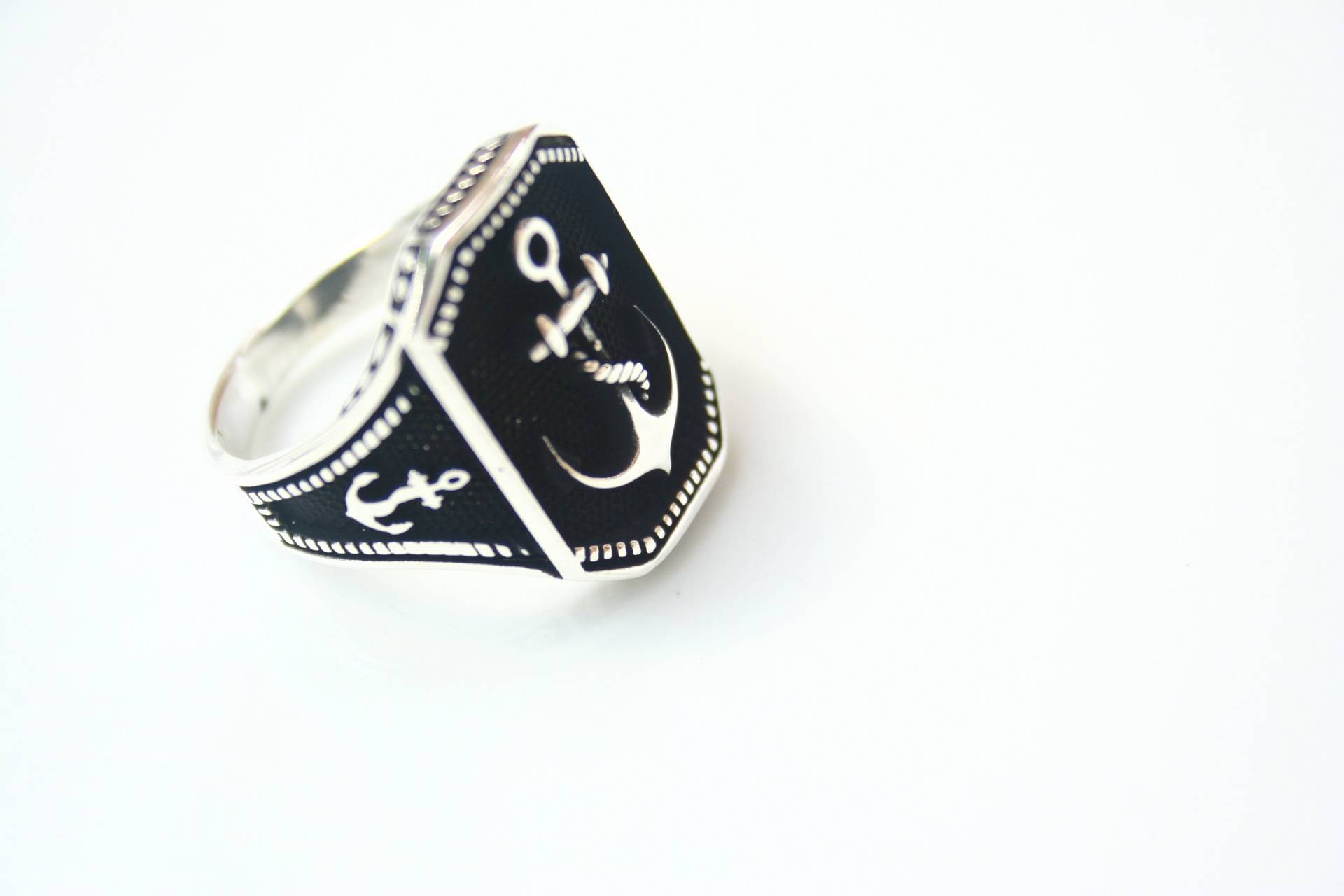 Anker Ring Für Männer, Herren Schmuck, Ringe, Silber Ring, 925 Sterling Geschenk Mann, Siegelringe von TZCJewelry