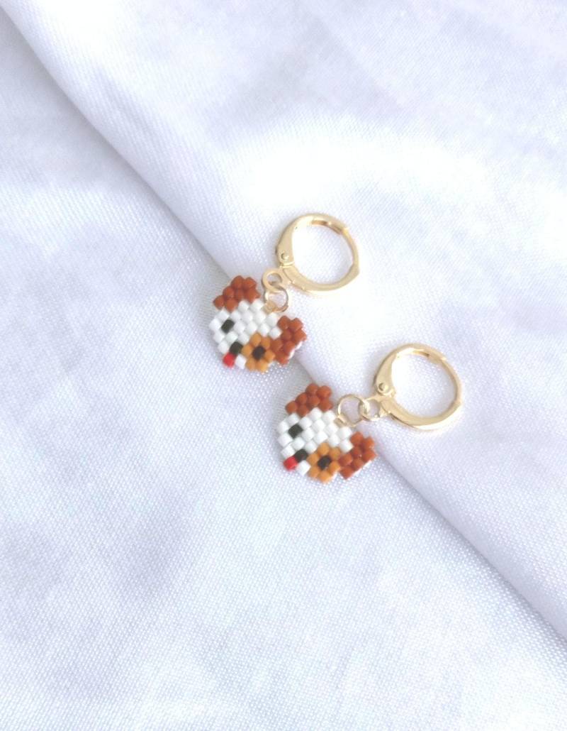 Hund Ohrringe, Miyuki Perlen Brick Stich Ohrringe Hund Ohrringe, Miyuki Perlen Brick Stich Ohrringe von TZCJewelry