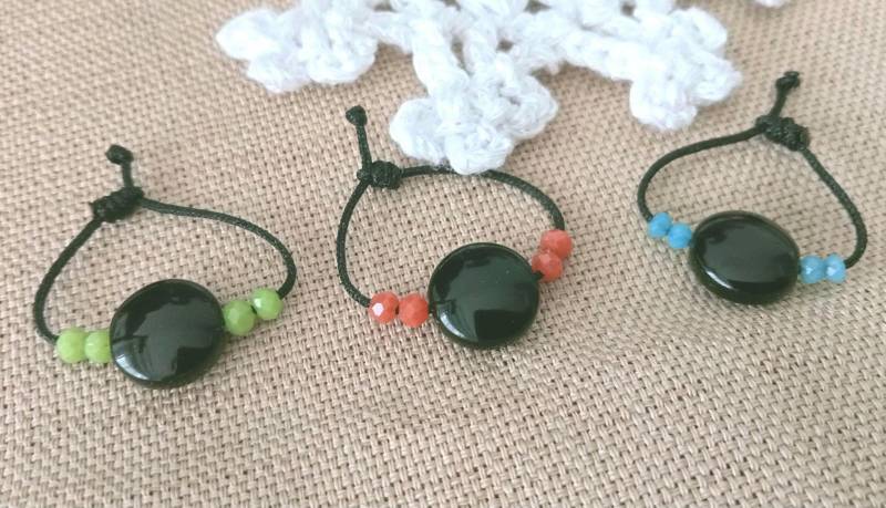 Kristall Ring, Onyx Stein Handgemachter Schmuck, Kristallperlen String Ring von TZCJewelry